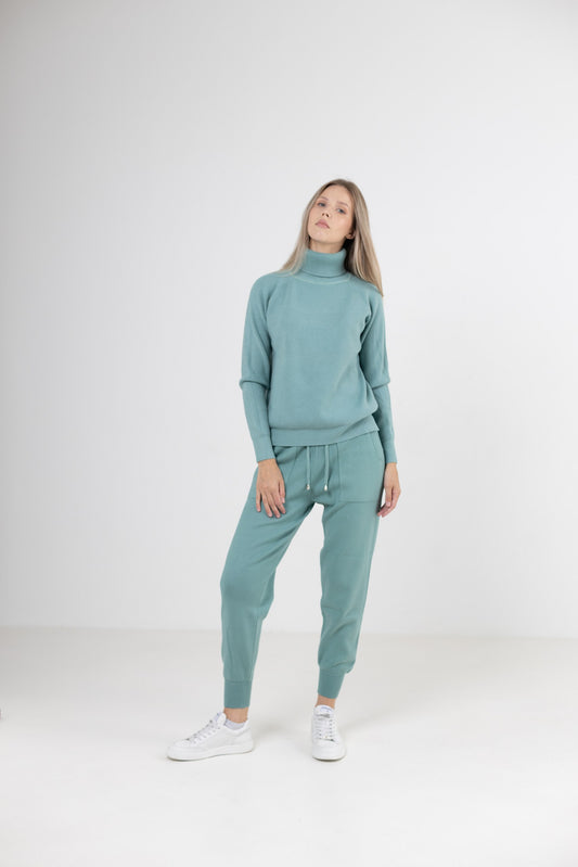 Knit set: Sweater and Pants - OCEAN BLUE